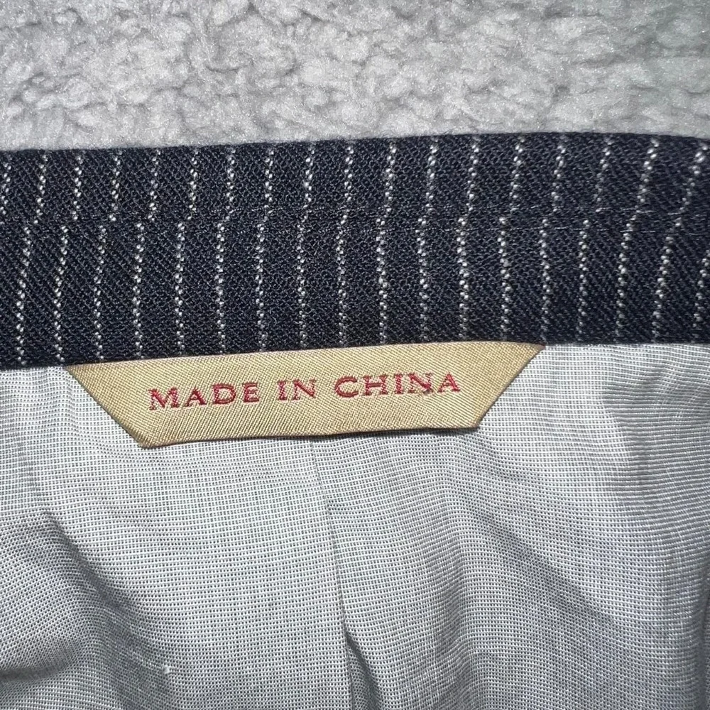 Banana Republic Heritage Blazer Mens 38S Blue Pinstripe‎ Wool Cashmer Blend Coat